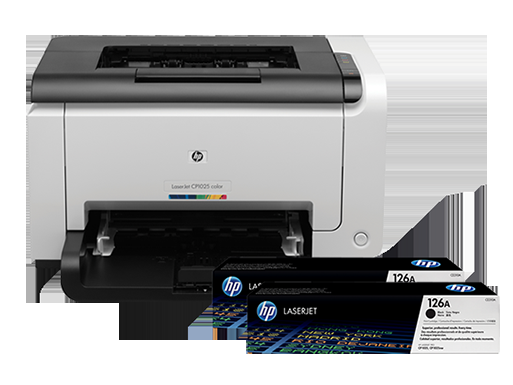 惠普HP LaserJet Pro CP1025 彩色激光打印机+惠普HP 126A 黑色激光打印硒鼓*2